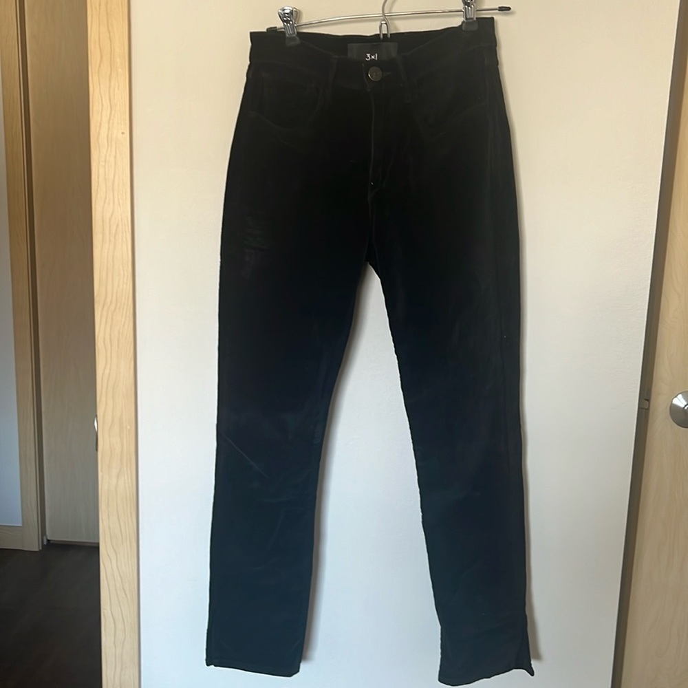 3x1 velvet kick crop pants